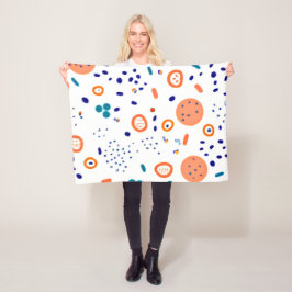 Manta Polar Diseño de arte de patrones de estilo naranja