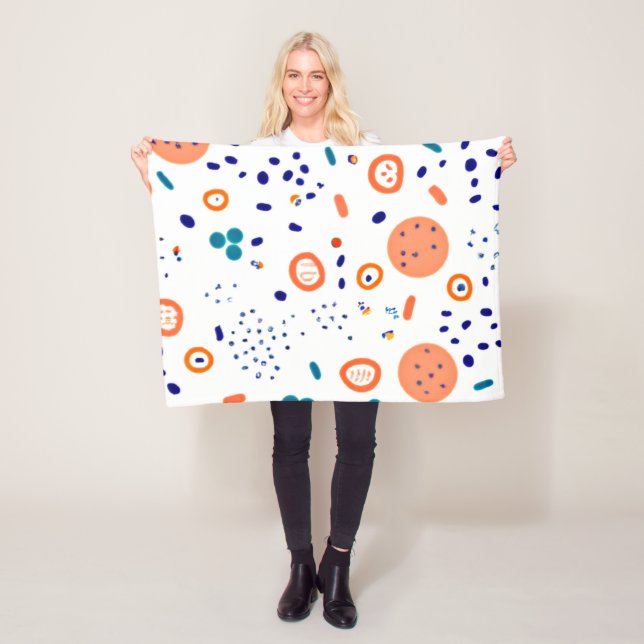 Manta Polar Diseño de arte de patrones de estilo naranja (In situ)