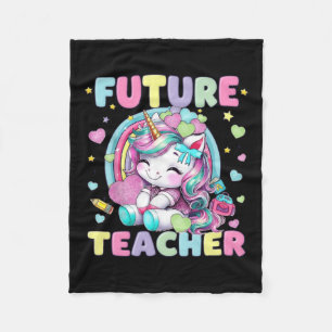 Manta Polar Diseño de aula para futura profesora de unicornios