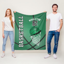 Manta Polar Diseño de baloncesto 🏀 deporte en verde