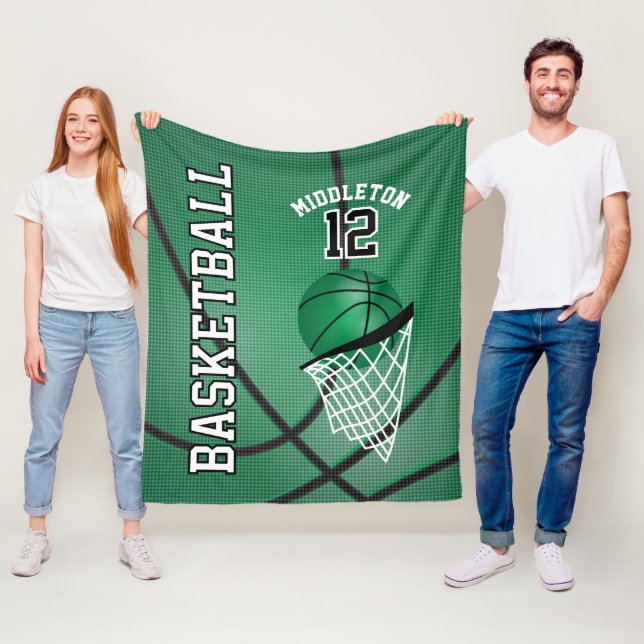 Manta Polar Diseño de baloncesto 🏀 deporte en verde (In situ)