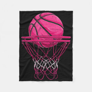 Manta Polar Diseño de baloncesto rosa vintage para mujeres y n