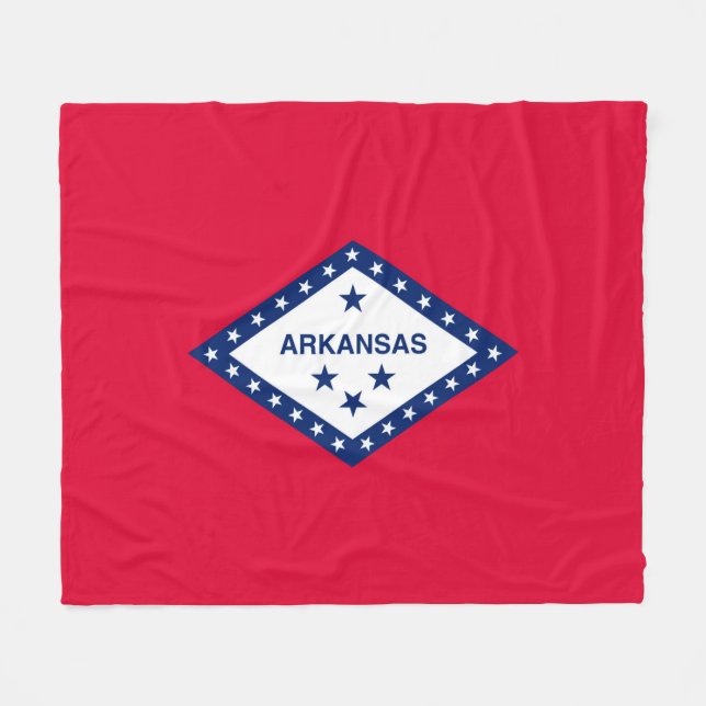 Manta Polar Diseño de bandera del estado de Arkansas (Frente (Horizontal))
