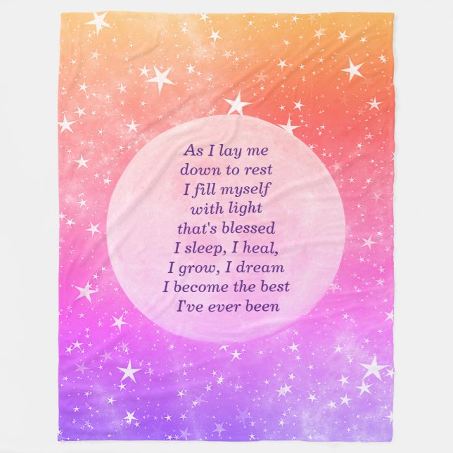 Manta Polar Diseño de bendición Get Well Sleep (Anverso)