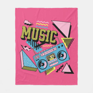 Manta Polar Diseño de boombox de música de estilo retro