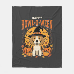 Manta Polar Diseño de calabaza de perro Beagle Halloween Howl-
