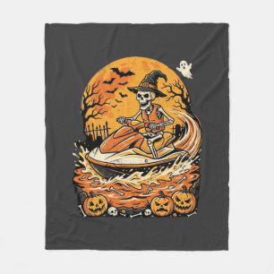 Manta Polar Diseño de calavera de bruja de Halloween para moto