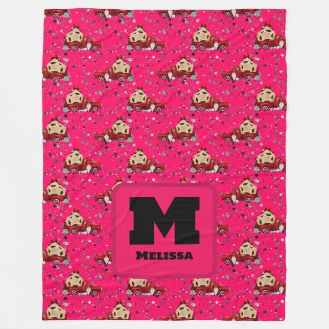 Manta Polar Diseño de Camión Gnome y Recogida - vacaciones (Anverso)