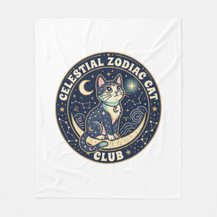Manta Polar Diseño de camiseta de gato zodiacal celestial - Ce