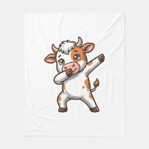Manta Polar Diseño de camiseta de grabado vintage de vaca lind