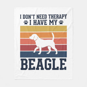 Manta Polar Diseño de camiseta de terapia de perro Beagle vint