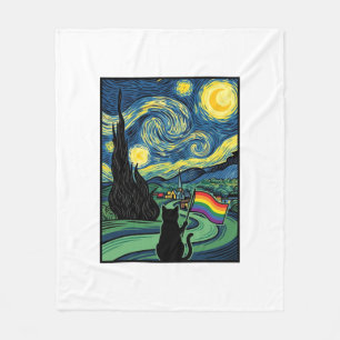 Manta Polar Diseño de camiseta vectorial de paisaje nocturno d