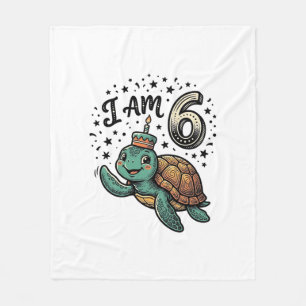 Manta Polar Diseño de camiseta vintage de cumpleaños 6 de tort