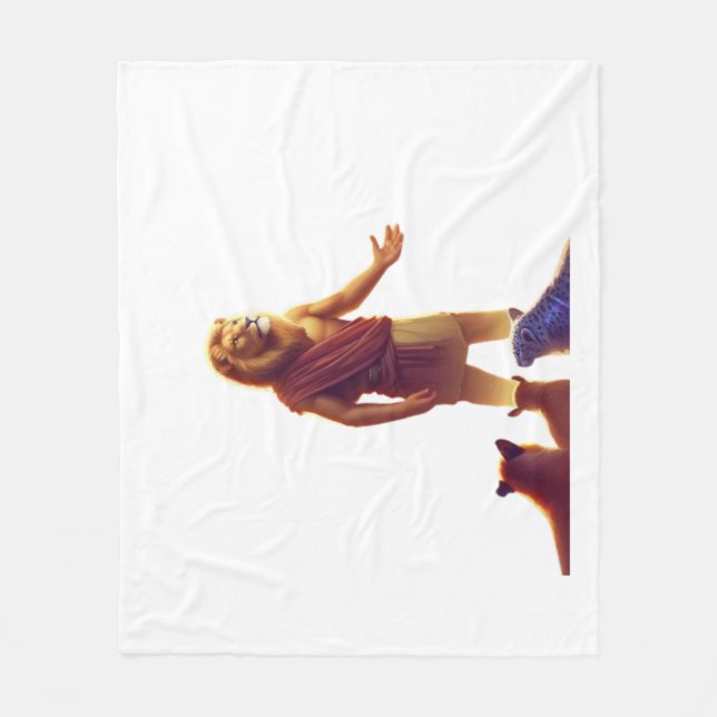 Manta Polar Diseño de caracteres de arte digital 🦁 - León Rey (Anverso)