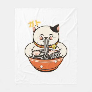 Manta Polar Diseño de Cat Ramen Kawaii