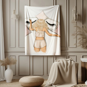 Manta Polar Diseño de Chica Rubia Empoderante