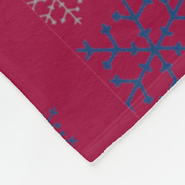 Manta Polar Diseño de copos de nieve para Navidades pequeños (Esquina)
