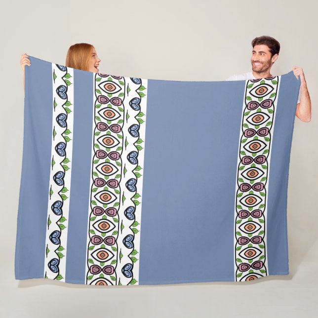 Manta Polar Diseño de corazón azul (In situ)