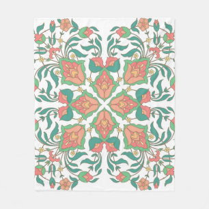 Manta Polar Diseño de cosecha floral oriental
