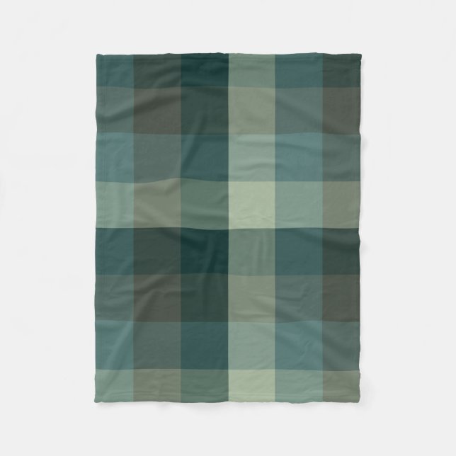 Manta Polar Diseño de cuadros de gingham verde (Anverso)