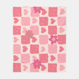 Manta Polar Diseño de damero rosa Throw Blanket