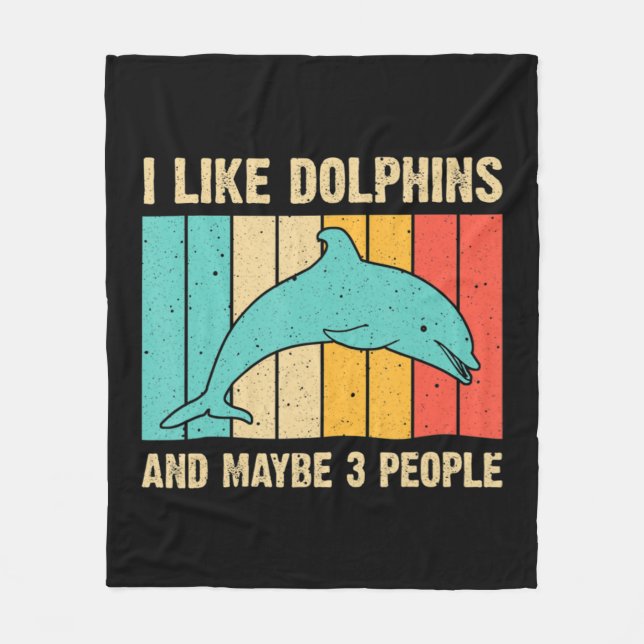 Manta Polar Diseño de delfín divertido para hombres mujeres de (Anverso)