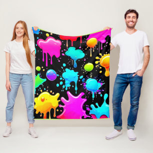Manta Polar Diseño de detalles de pinturas de neón