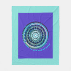 Manta Polar Diseño de espiral de Medallón Azul