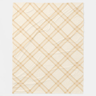 Manta Polar Diseño de estampado de cuadros diagonales beige bl