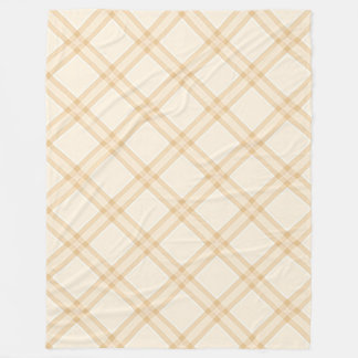 Manta Polar Diseño de estampado de cuadros diagonales beige bl