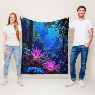 Manta Polar Diseño de Floración Jungla Mística Brillante