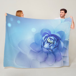 Manta Polar Diseño de Floral Azul Suave con Estilo Acuarela