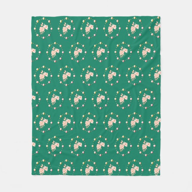 Manta Polar diseño de flores (Anverso)