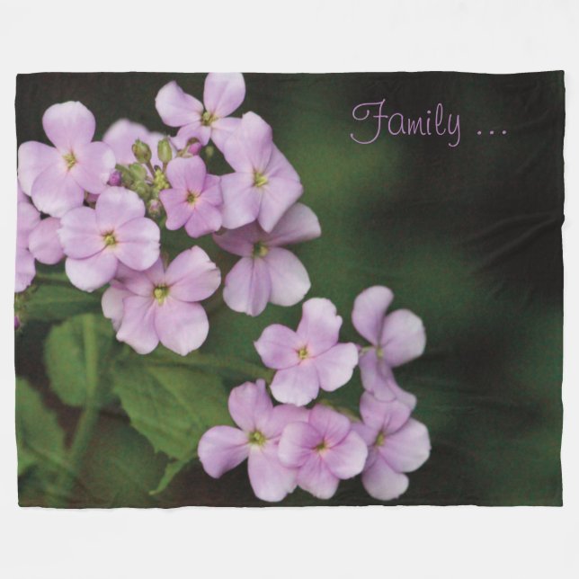 Manta Polar Diseño de flores moradas (Frente (Horizontal))