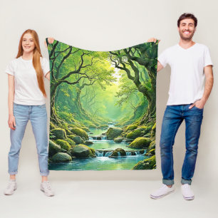Manta Polar Diseño de flujo forestal encantado