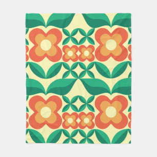 Manta Polar Diseño de fondo - flores y hojas. Nacimiento natur