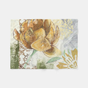 Manta Polar Diseño de Fresco Decorativo con Flor de Globe