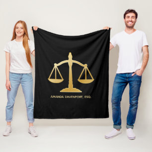Manta Polar Diseño de Golden Scales of Justice Law