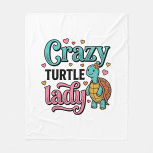 Manta Polar Diseño de grabado vintage de la loca señora tortug