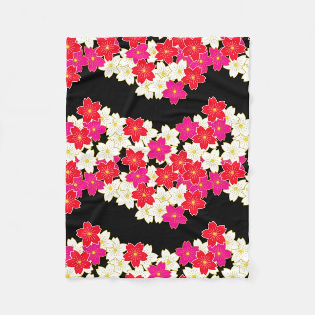 Manta Polar Diseño de impresión japonés - patrón de kimono (Anverso)