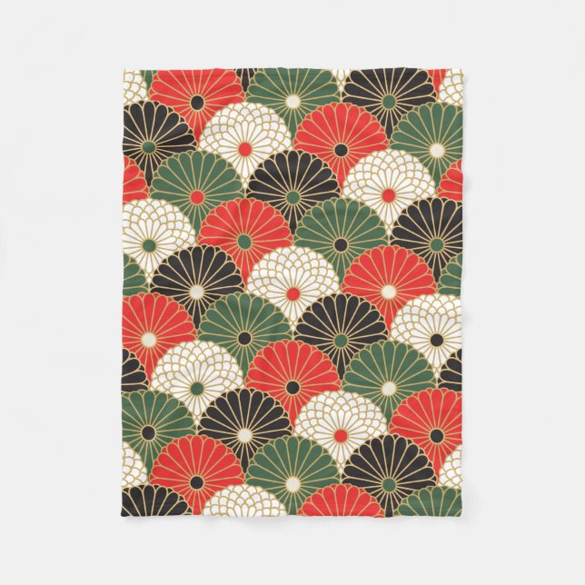 Manta Polar Diseño de impresión japonés - patrón de kimono (Anverso)