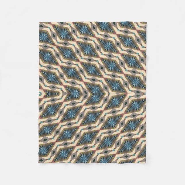 Manta Polar Diseño de jardín oculto azul (Anverso)