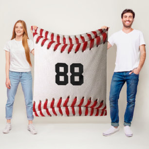 Manta Polar Diseño de jugador de béisbol con número de jersey 