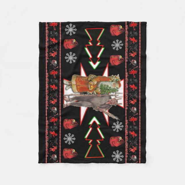 Manta Polar Diseño de Krampus del navidad del sudoeste (Anverso)