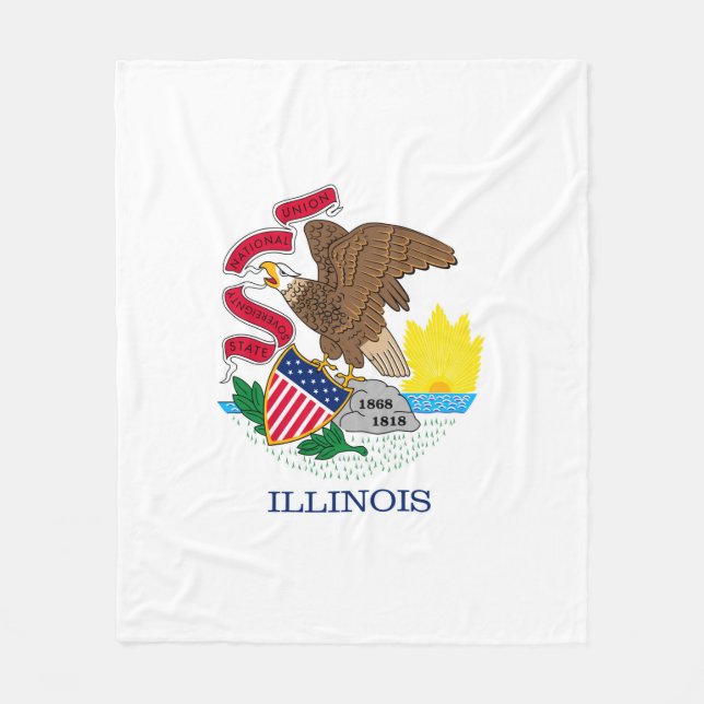 Manta Polar Diseño de la bandera del estado de Illinois (Anverso)