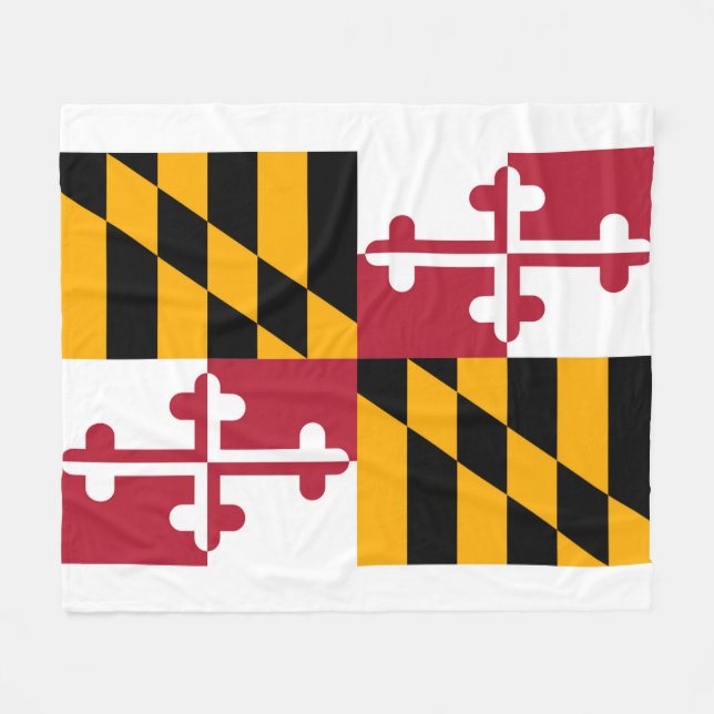 Manta Polar Diseño de la bandera del estado de Maryland (Frente (Horizontal))