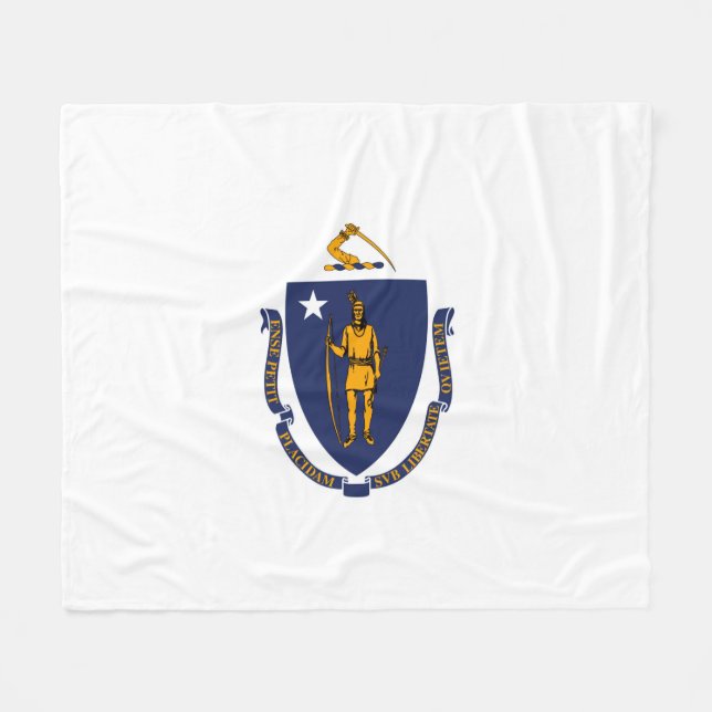 Manta Polar Diseño de la bandera del estado de Massachusetts (Frente (Horizontal))