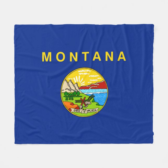 Manta Polar Diseño de la bandera del estado de Montana (Frente (Horizontal))