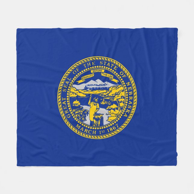 Manta Polar Diseño de la bandera del estado de Nebraska (Frente (Horizontal))