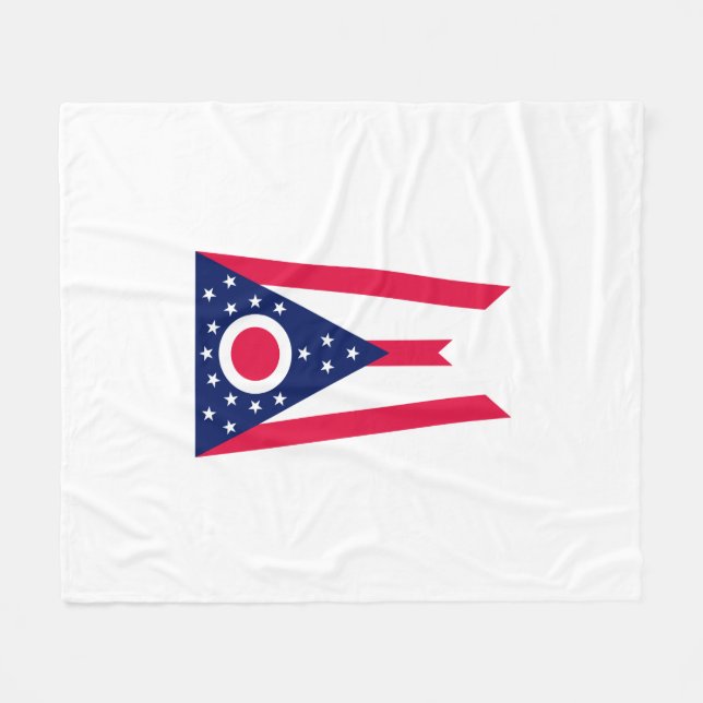 Manta Polar Diseño de la bandera del estado de Ohio (Frente (Horizontal))